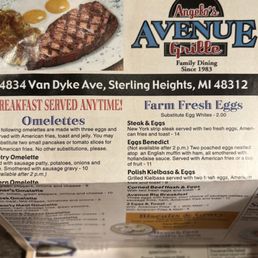 Angelo’s Avenue Grille menu 2